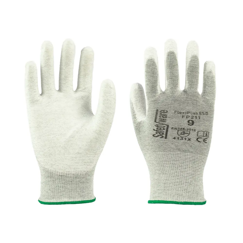[FP211-SM] SAFETYWARE FlexiPlus ESD FP211 PU Palm Coated Gloves  (S / 7)